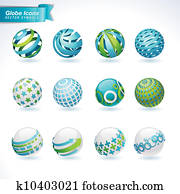 Set of globe icons Set of globe icons