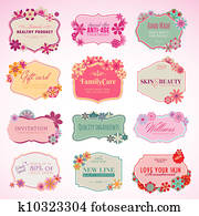 Set of labels and stickers Set of labels and stickers