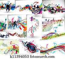 Set of Music concept poster template Set of Music concept poster template