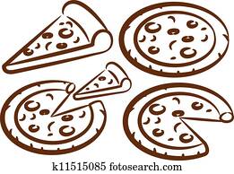 set of pizza slice set of pizza slice