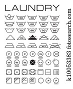 Set of washing symbols Set of washing symbols