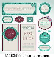 Set of wedding invitation cards Set of wedding invitation cards