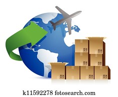 shipping boxes and plane shipping boxes and plane