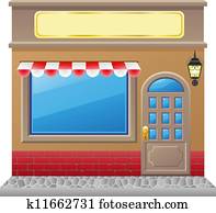 shop facade with a showcase shop facade with a showcase