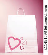 Shopping bag with heart