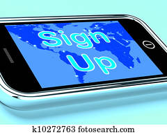 Sign Up Mobile Screen Shows Online Registration Sign Up Mobile Screen Shows Online Registration