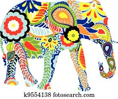 silhouette of an elephant with Indi silhouette of an elephant with Indi