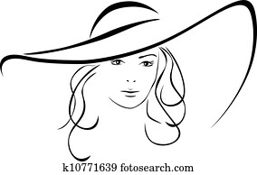 Silhouette of woman in a hat Silhouette of woman in a hat