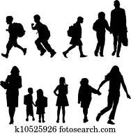 silhouetten, studenten silhouetten, studenten