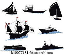 Silhouettes of offshore ships - yac Silhouettes of offshore ships - yac