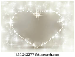 Silver sparkling Christmas heart
