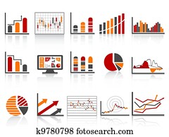 simple, couleur, gestion financière, rapports, icône