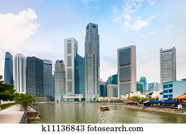 singapur, kai, mit, wolkenkratzer, und, restaurants