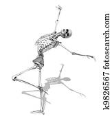 Skeleton in Skating Pose - Pencil Style Skeleton in Skating Pose - Pencil Style