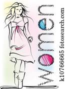 Sketch of beautiful woman. Vector illustration Sketch of beautiful woman. Vector illustration