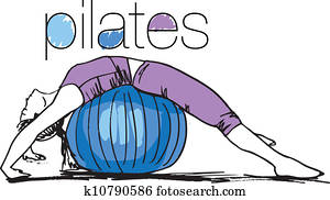 Sketch of woman doing pilates. Vector illustration Sketch of woman doing pilates. Vector illustration