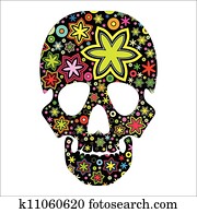 Skull from flowers. Clipart | k11284082 | Fotosearch