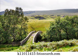 Small Packhorse Bridge in a Moorland Setting