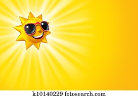 Smiling Hot Yellow Sun With Rays Smiling Hot Yellow Sun With Rays