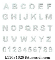 Snow alphabet Snow alphabet