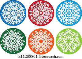 Snowflake set, vector