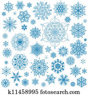 snowflakes, natal, vetorial, icons., neve flake, cobrança, gráfico