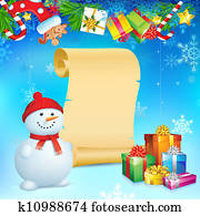 Snowman with Christmas Gift Snowman with Christmas Gift