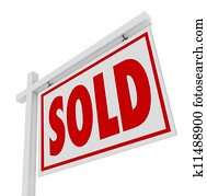 Sold For Sale Home Real Estate Sign Closed Deal
