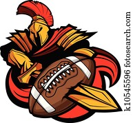 Spartan, futebol, mascote, corporal