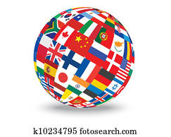 sphere with flags