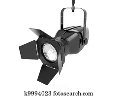 Spotlight or stage light on white isolated background Spotlight or stage light on white isolated background