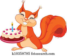 Squirrel holding cake Squirrel holding cake