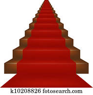 Stairs covered with red carpet Stairs covered with red carpet