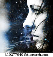 Star wind. Abstract female portrait Star wind. Abstract female portrait