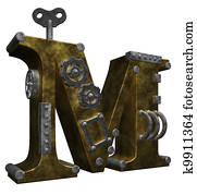 steampunk letter m steampunk letter m
