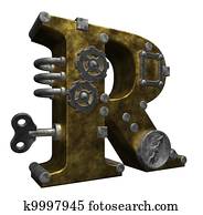 steampunk letter r steampunk letter r