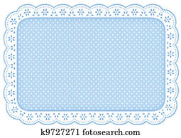stellen matte, blau, tupfen, spitze, doily stellen matte, blau, tupfen, spitze, doily