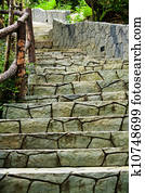 Stone stairs in the garden
