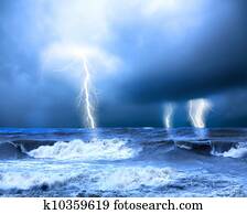 Storm and thunder on the sea Storm and thunder on the sea