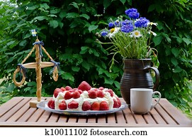 Strawberry cake at midsummer
