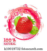 Strawberry with leafs Strawberry with leafs