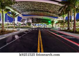 Street to new Marlins Park in Miami