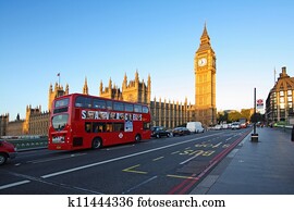 Streets of London in the morning, Westminster abbey Streets of London in the morning, Westminster abbey