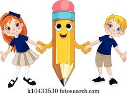 Students and pencil Students and pencil