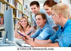students in a college library students in a college library