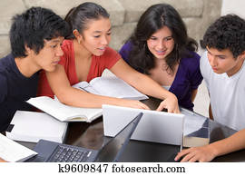 Study group of multi ethnic students Study group of multi ethnic students