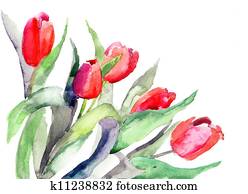 Stylized Tulips flowers illustration Stylized Tulips flowers illustration