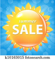 summer, verkauf plakat, mit, sonne