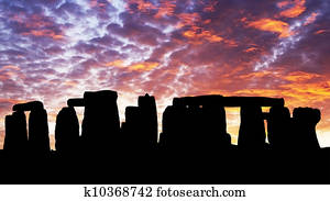 Sunset in the Stonehenge Sunset in the Stonehenge