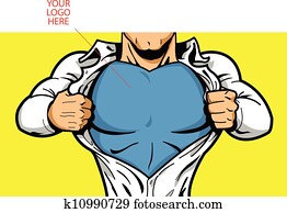 superhero, brust, für, dein, logo superhero, brust, für, dein, logo
